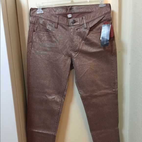French Connection Metallic Cropped Skinny Size 10 - Picture 1 of 3